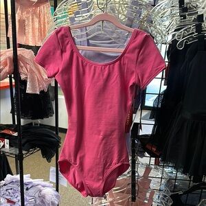Pink Short Sleeve Adult Leotard